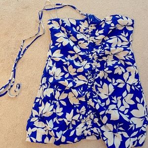 Lulu’s tropical floral halter mini dress Size L